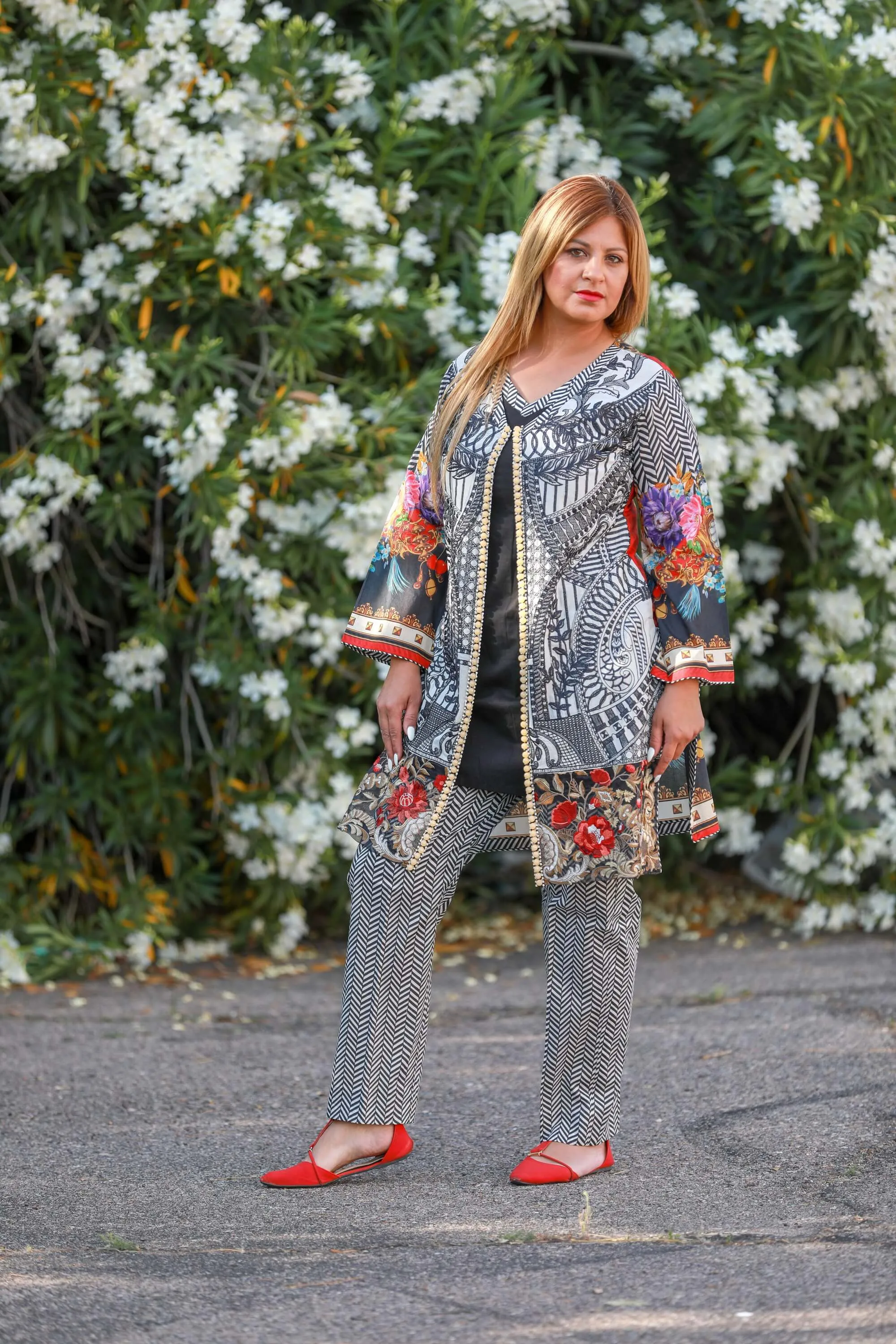 Elan Grey Cotton-Lawn Suit -Salwar Kameez