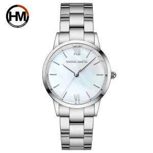 Elegent Rose Gold Women Watch Japan Movement Quartz Waterproof Wristwatches Female round Dial Stain Steel Band Fashion Clock