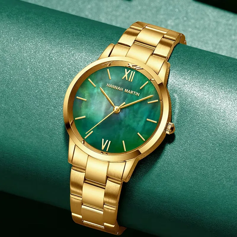 Elegent Rose Gold Women Watch Japan Movement Quartz Waterproof Wristwatches Female round Dial Stain Steel Band Fashion Clock