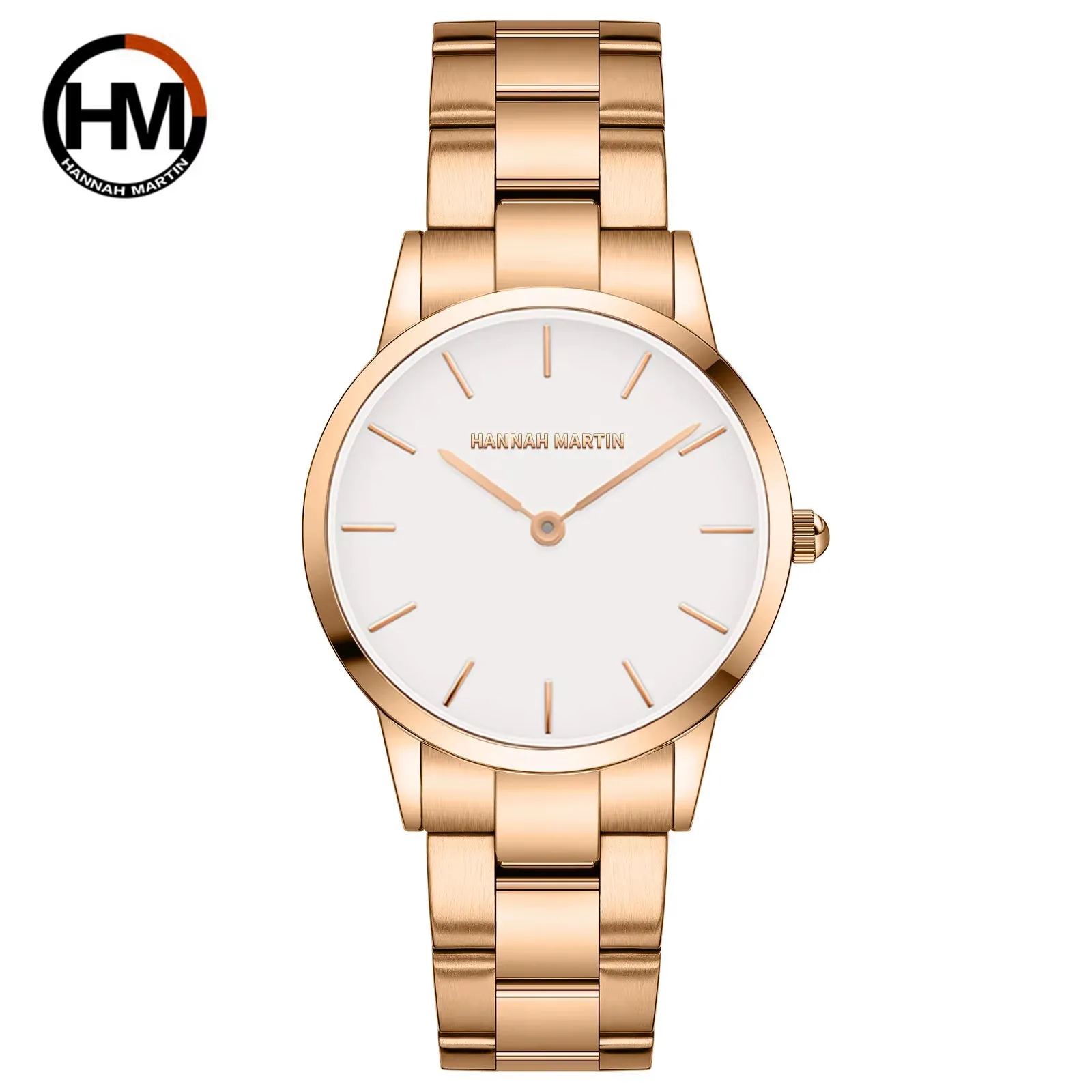 Elegent Rose Gold Women Watch Japan Movement Quartz Waterproof Wristwatches Female round Dial Stain Steel Band Fashion Clock