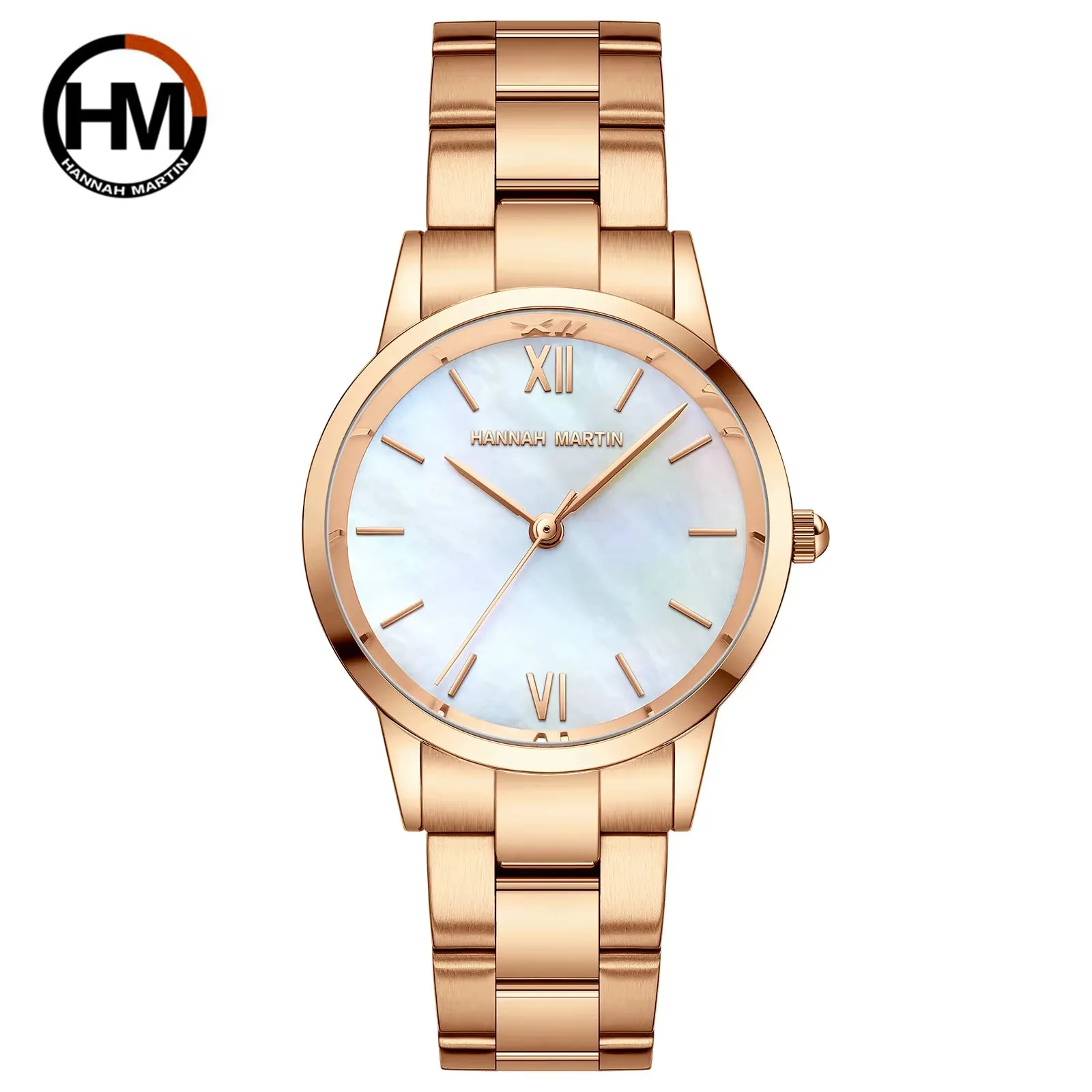 Elegent Rose Gold Women Watch Japan Movement Quartz Waterproof Wristwatches Female round Dial Stain Steel Band Fashion Clock