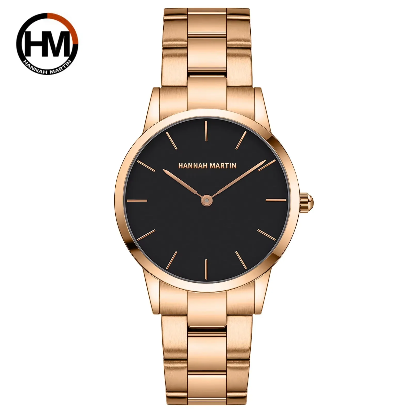 Elegent Rose Gold Women Watch Japan Movement Quartz Waterproof Wristwatches Female round Dial Stain Steel Band Fashion Clock