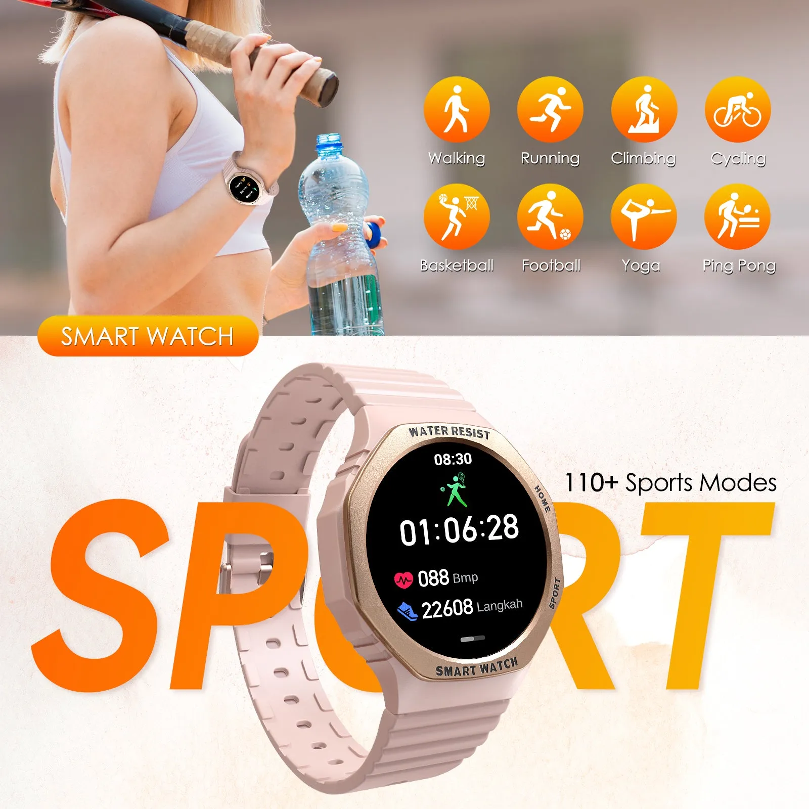 ElGllS Smart Watch For Women(Answer/Make Calls), Fitness WatchWith Heart Rate Blood Pressure SleepMonitor, 1.32" Women Sports SmartWatch For iPhone & Android, RuggedOutdoor Tactical Women's SmartWatch, Simple, Elegant, Cheap