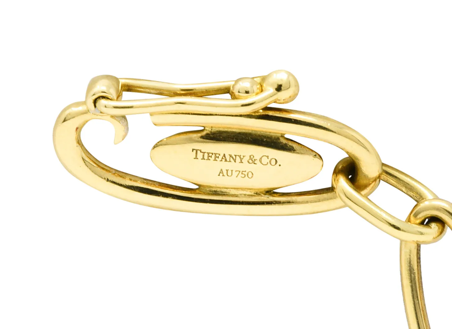 Elsa Peretti Tiffany & Co. Jade Agate Rock Crystal 18 Karat Gold Five Charm Icon Bracelet