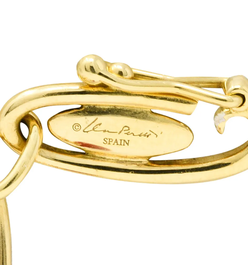 Elsa Peretti Tiffany & Co. Jade Agate Rock Crystal 18 Karat Gold Five Charm Icon Bracelet