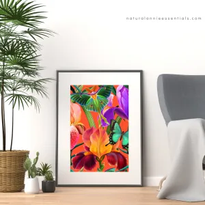 ENCHANTED TROPICS: Bold Colorful Tropical Butterfly Digital Download Wall Art |Colorful Printable Wall Art