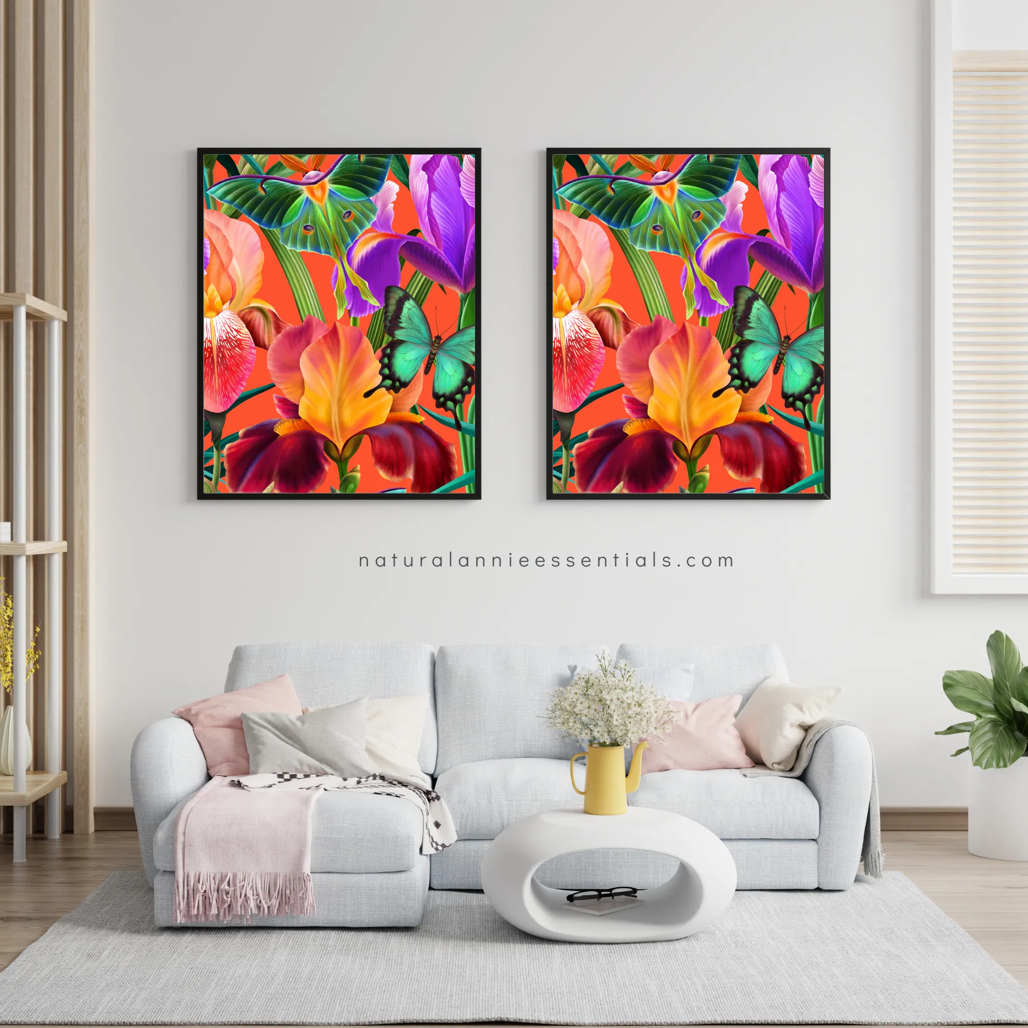 ENCHANTED TROPICS: Bold Colorful Tropical Butterfly Digital Download Wall Art |Colorful Printable Wall Art