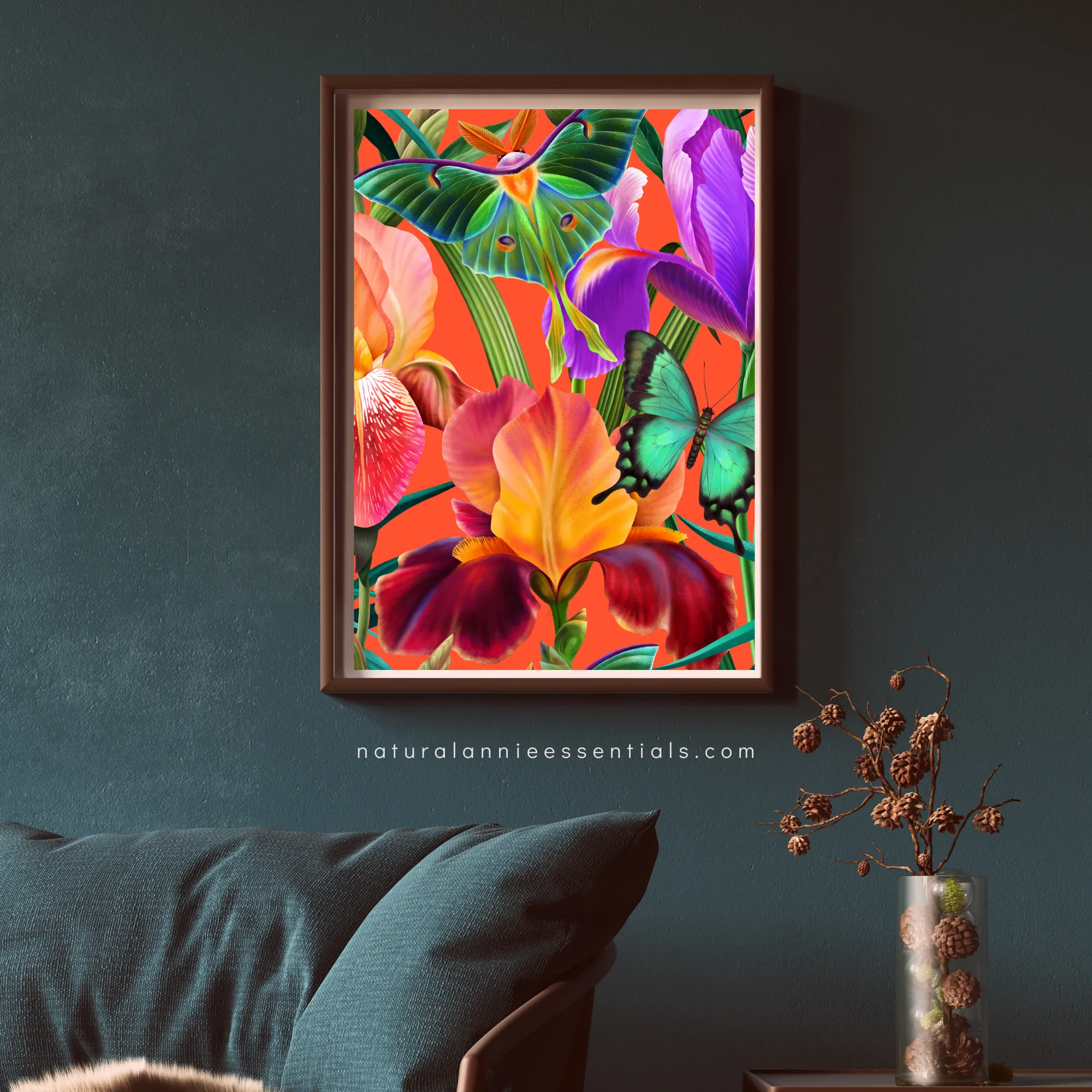 ENCHANTED TROPICS: Bold Colorful Tropical Butterfly Printed wall art