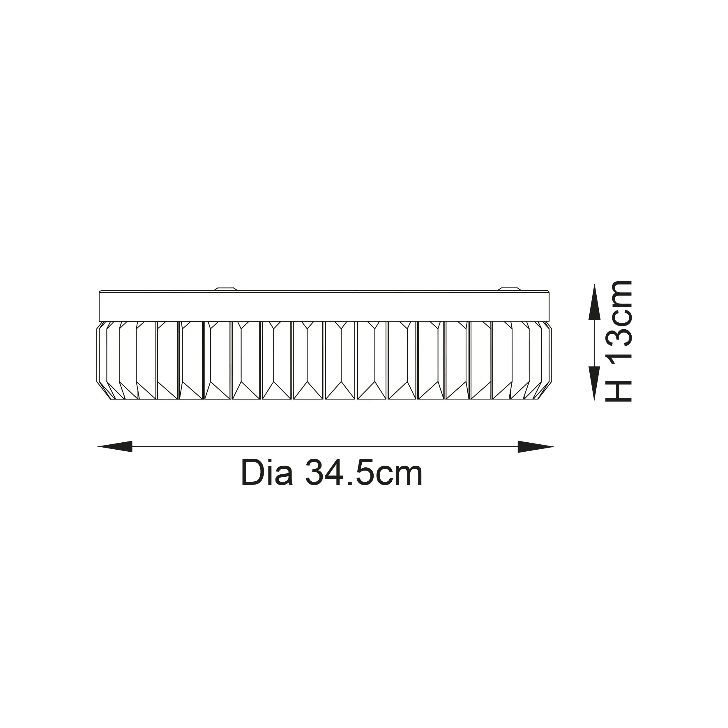 Endon 91811 Shimmer 5lt Flush Chrome plate & clear crystal 5 x 18W G9 clear capsule (Required)