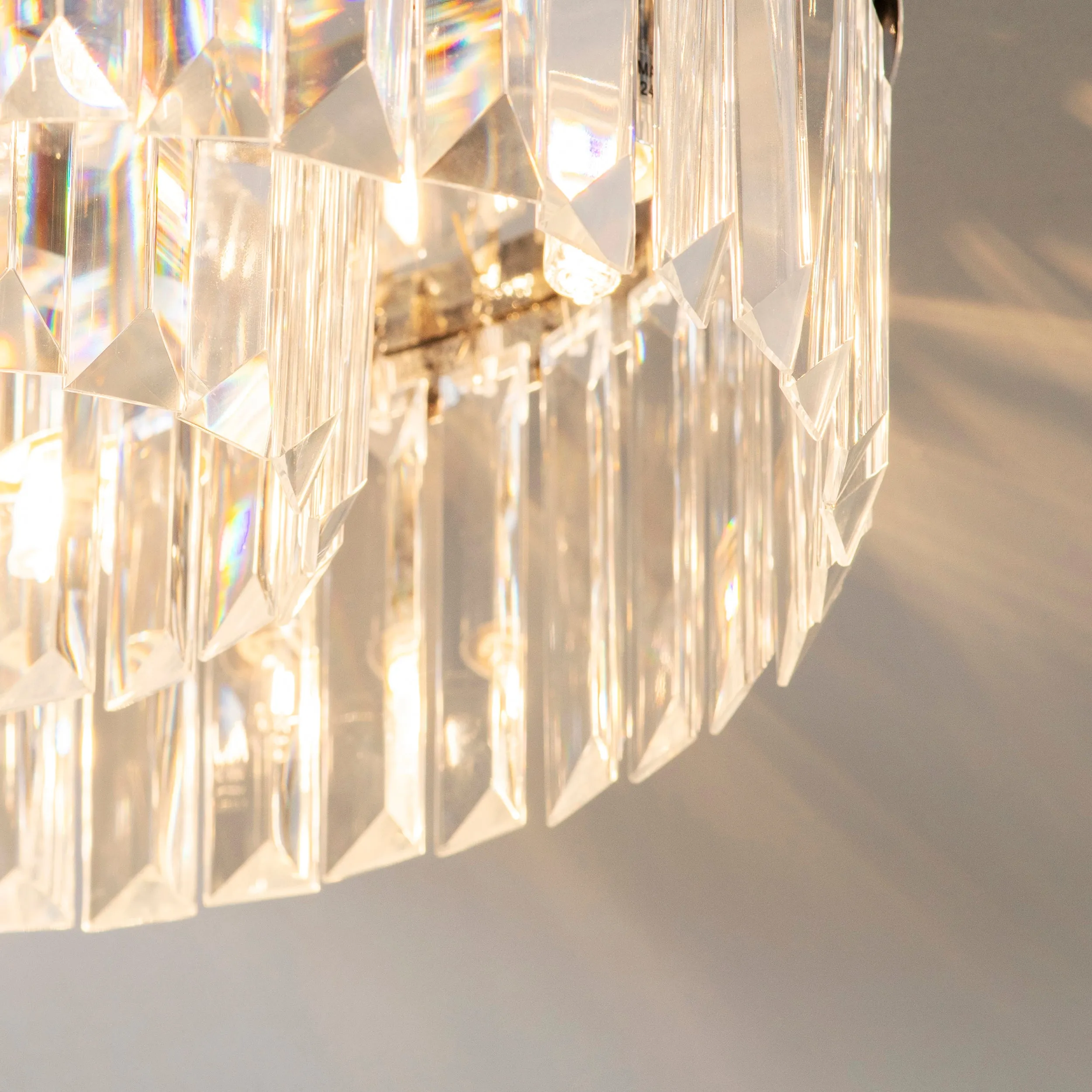 Endon 91811 Shimmer 5lt Flush Chrome plate & clear crystal 5 x 18W G9 clear capsule (Required)