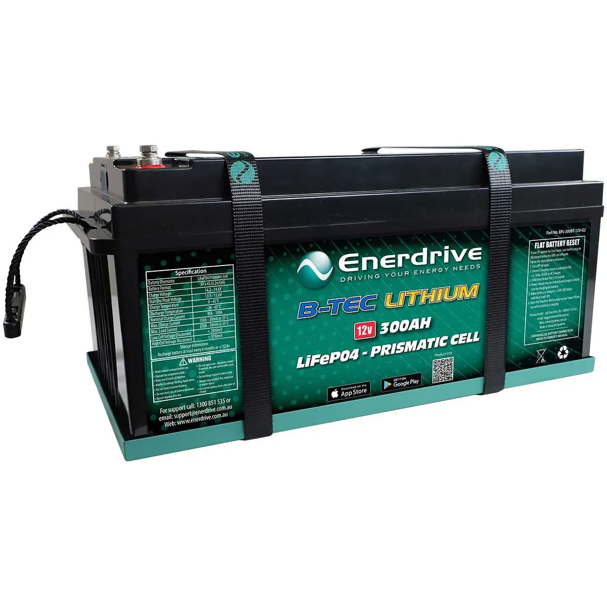 Enerdrive B-Tec 12v 300Ah G2 Lithium Battery