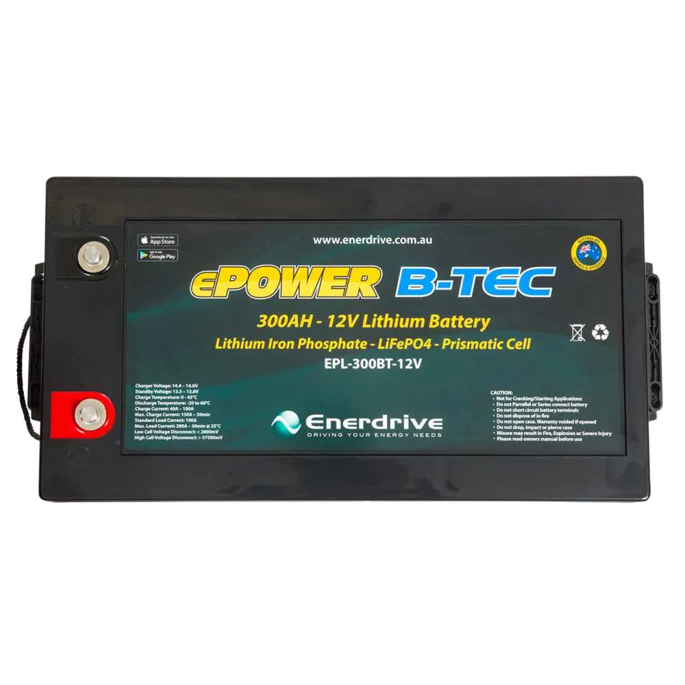 Enerdrive B-Tec 12v 300Ah G2 Lithium Battery