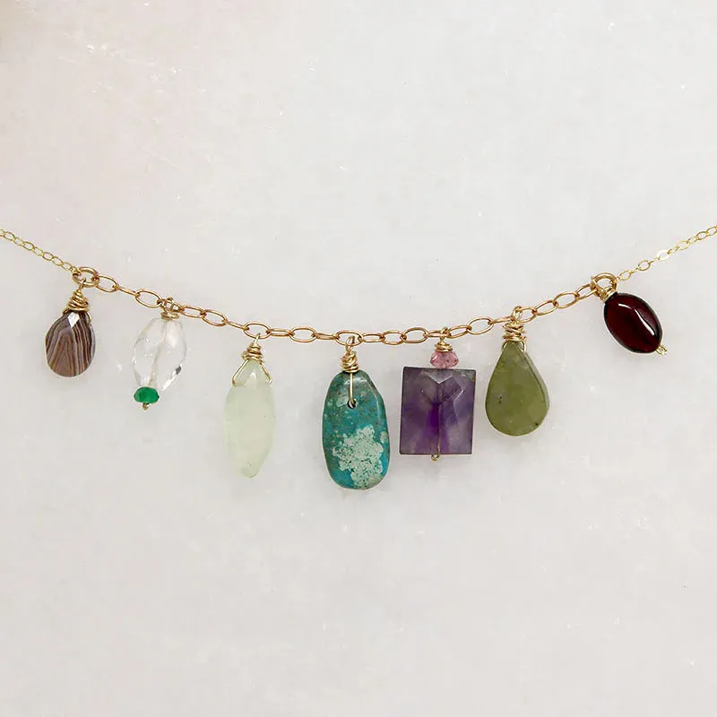 Energetic Springtime-Hued Gemstone Necklace by Brin