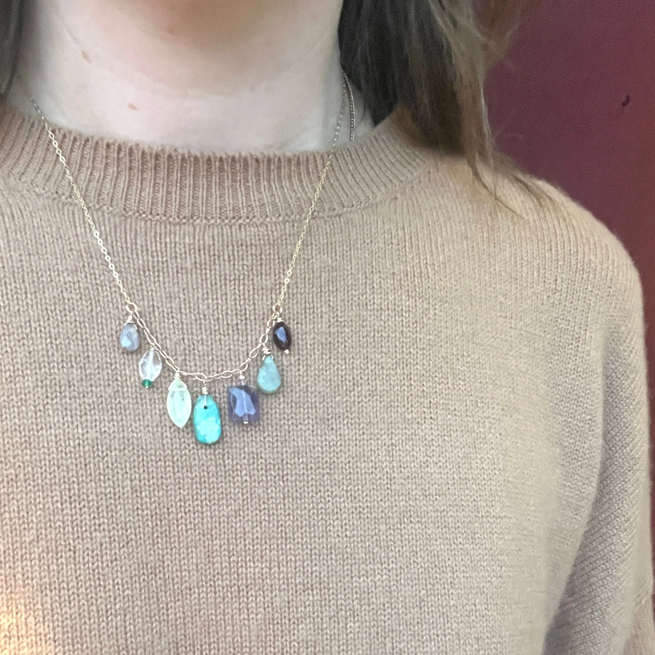 Energetic Springtime-Hued Gemstone Necklace by Brin