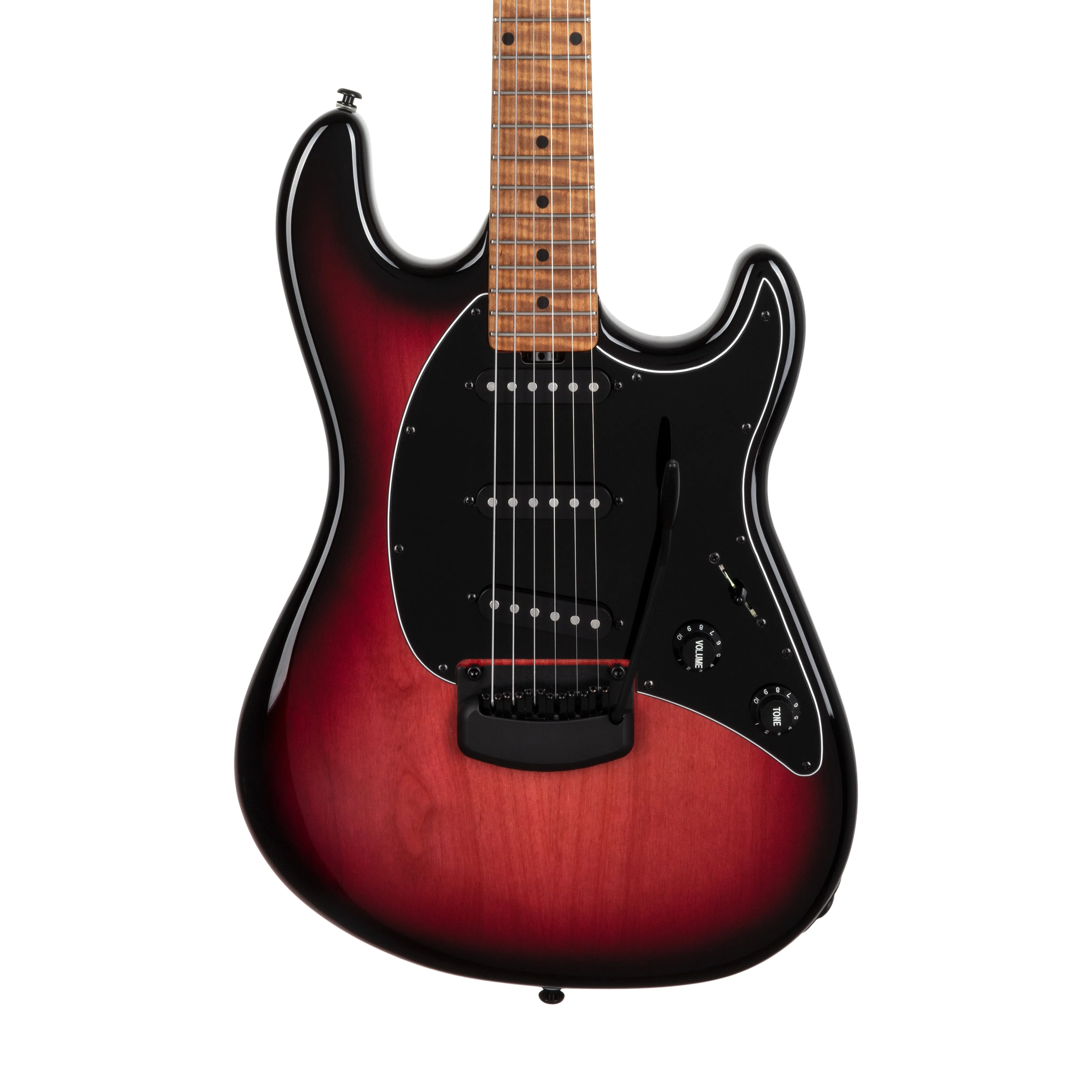Ernie Ball Music Man Cutlass HT Electric Guitar, Roasted Maple FB, Raspberry Burst