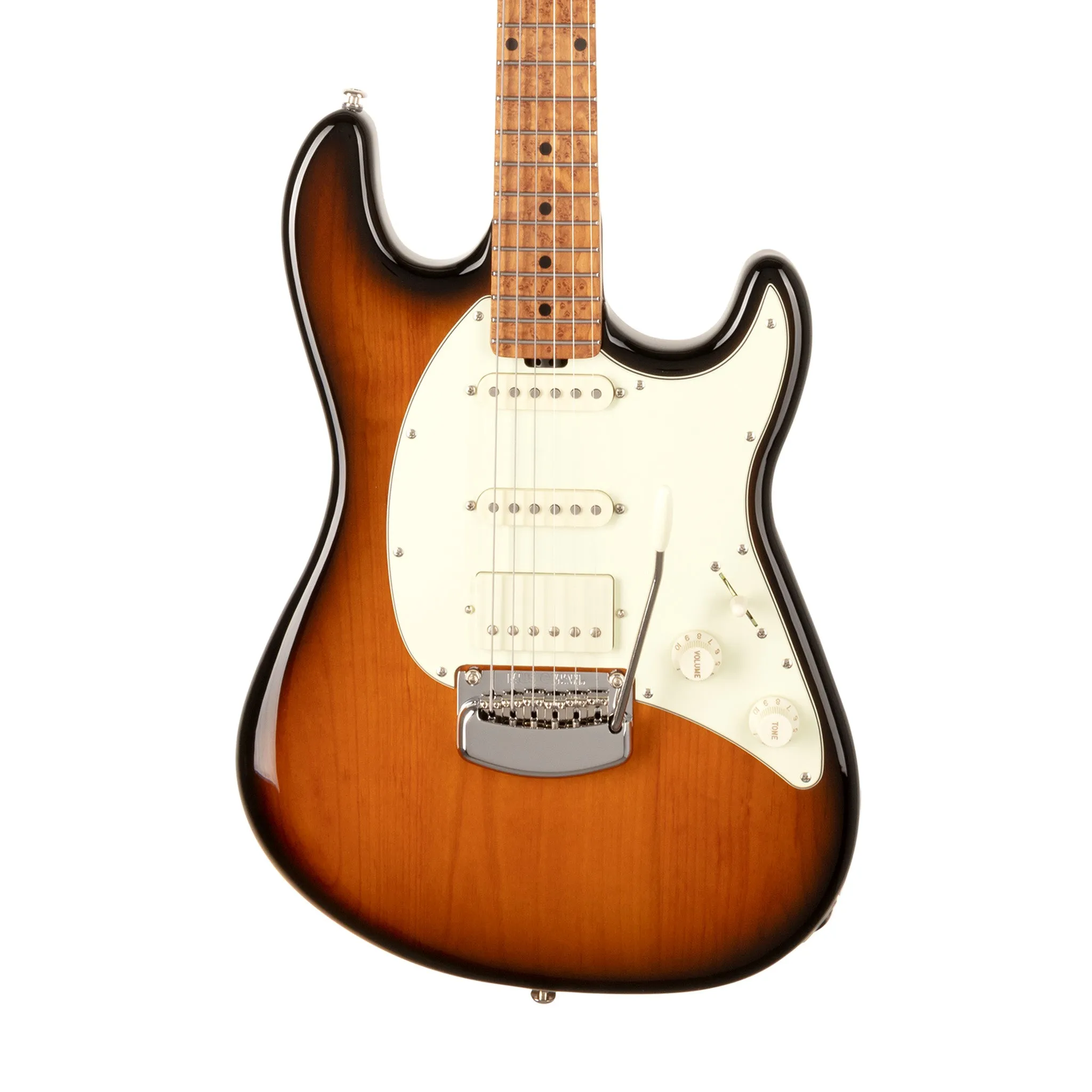 Ernie Ball Music Man Cutlass Trem Electric Guitar, Maple FB, Vintage Tobacco