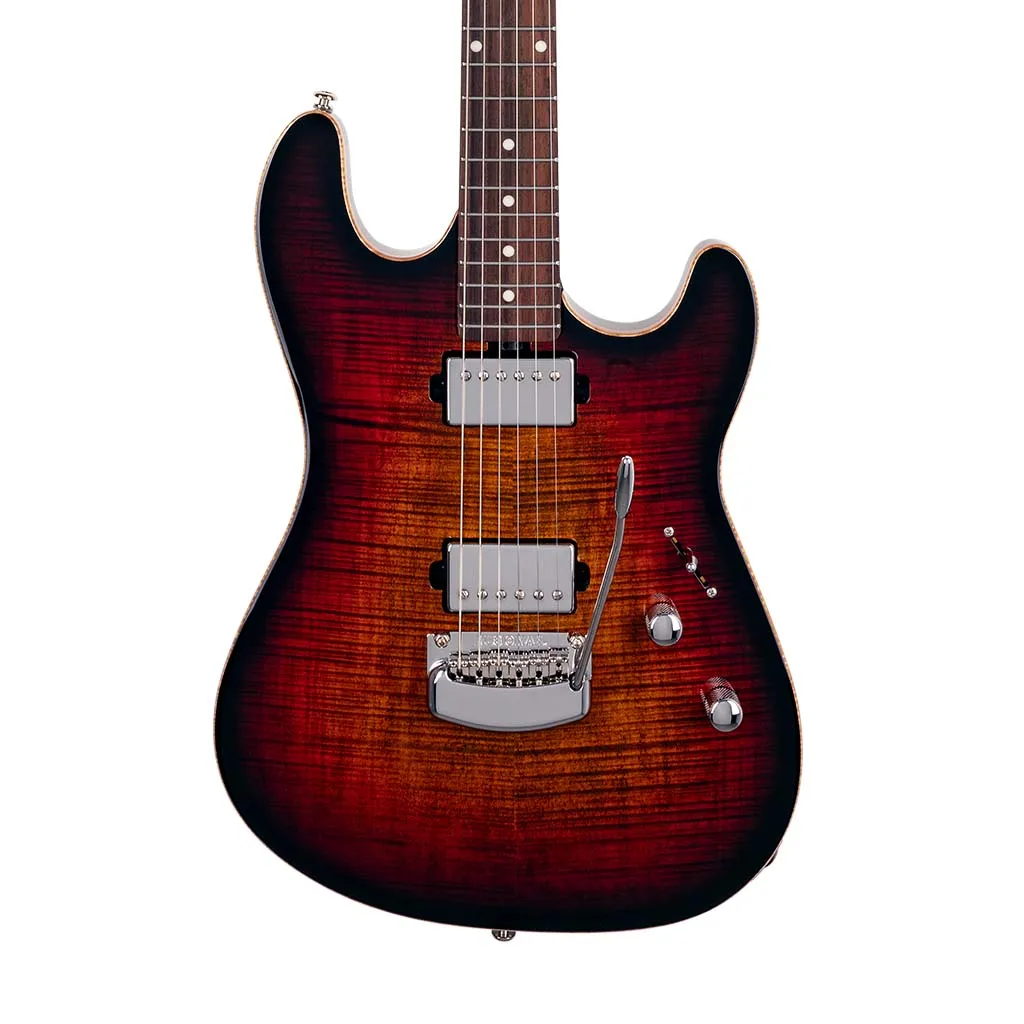 Ernie Ball Music Man Sabre HH Electric Guitar, RW FB, Bougie Burst