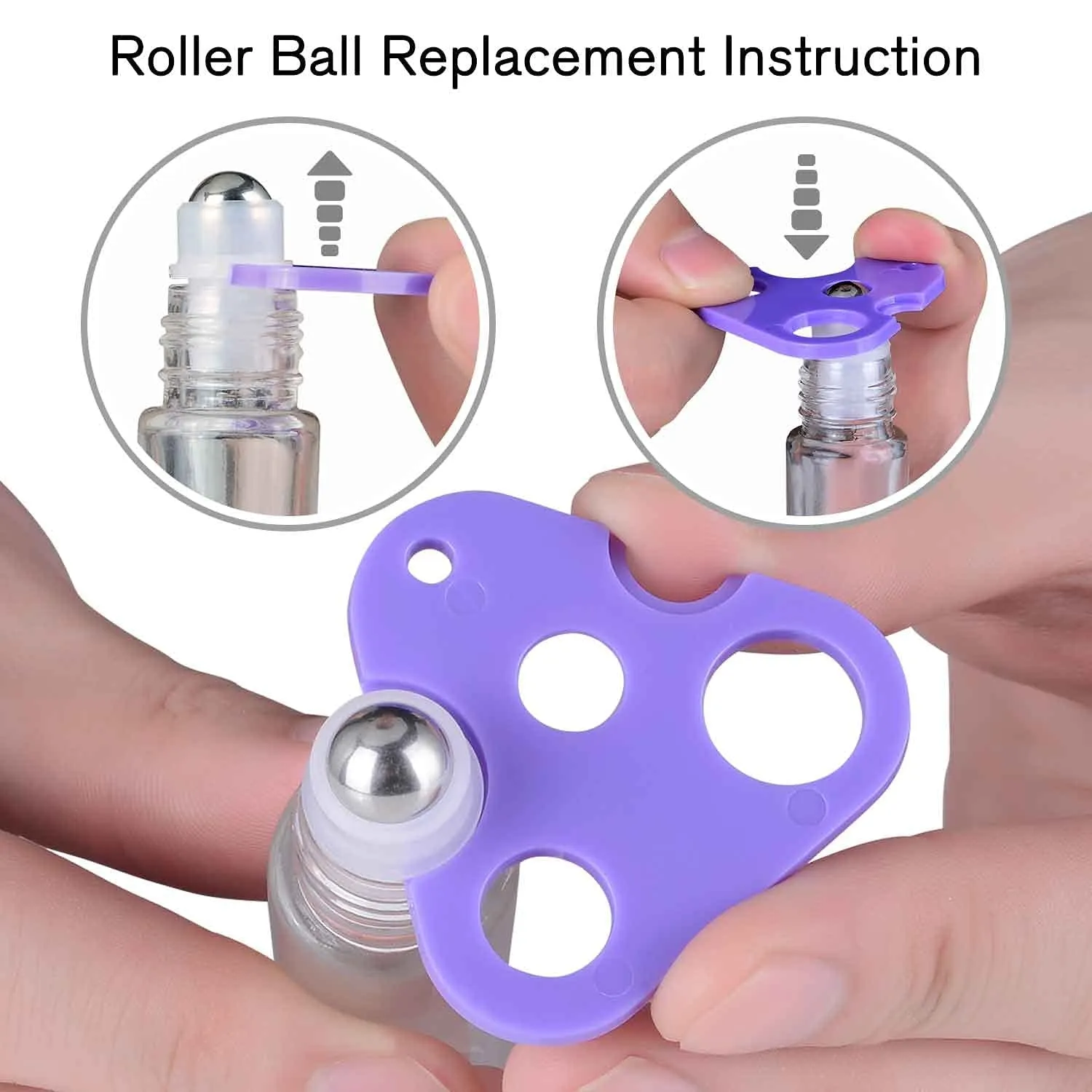 Essential Oil Roller Bottles for Oils 10Ml Glass Clear Perfume Bottles Empty with Extra Roller Balls, Opener, Funnel, Pipette, Labels, 4Pack Roll on Bottles