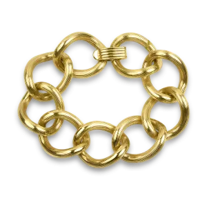 Estate 14K Yellow Gold Textured Link Bracelet