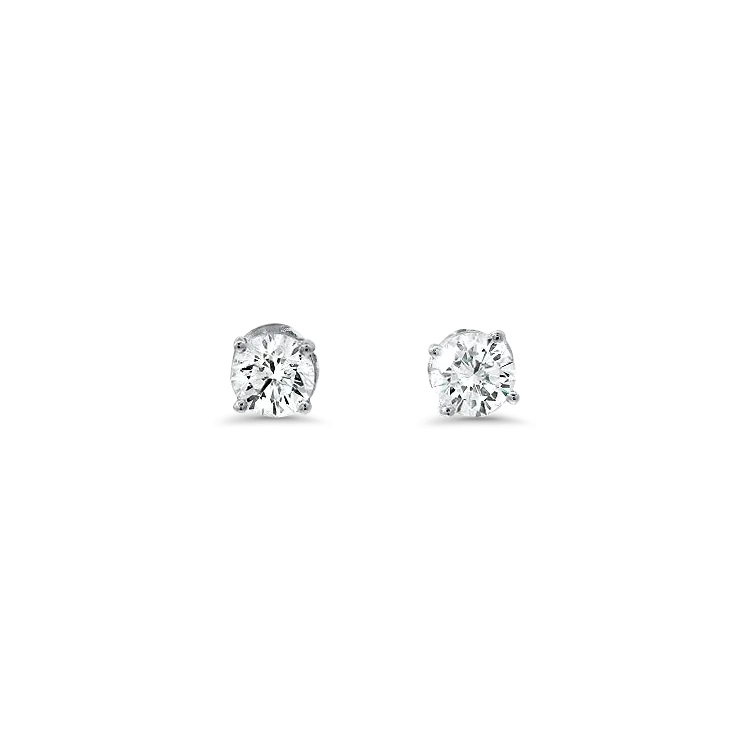 Estate 18k White Gold Diamond Studs - 2.66 ctw