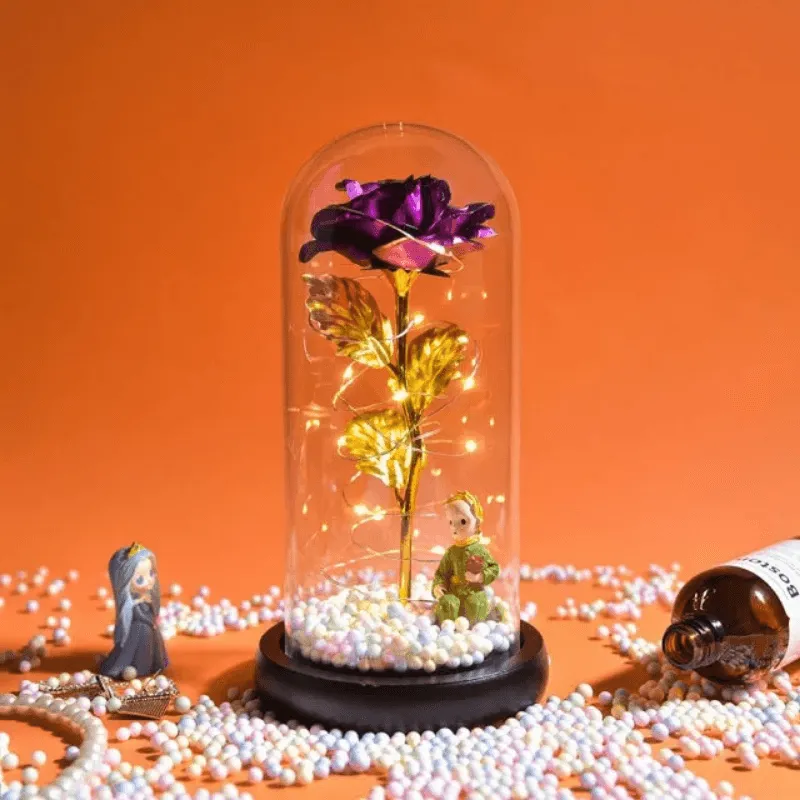 Eternal Galaxy Rose – Forever Decorative Rose in Glass Dome