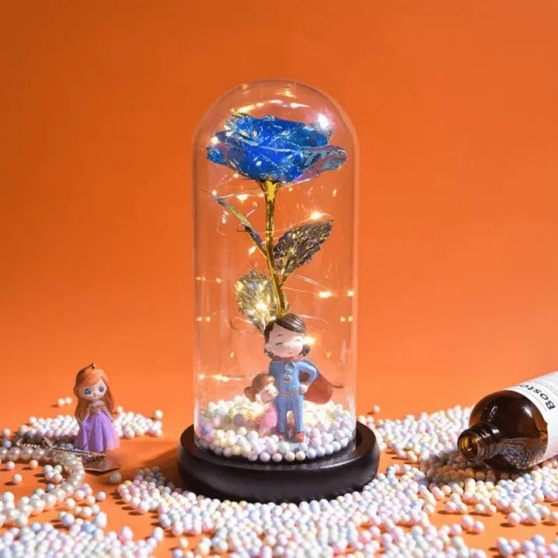 Eternal Galaxy Rose – Forever Decorative Rose in Glass Dome