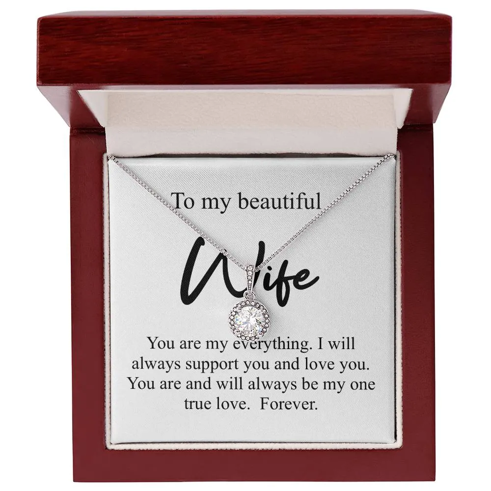 Eternal love pendent To my beautiful wife (With Message Card)