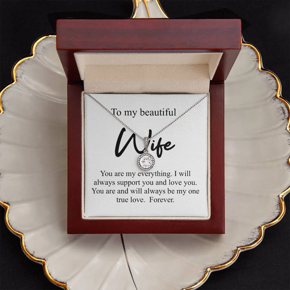 Eternal love pendent To my beautiful wife (With Message Card)