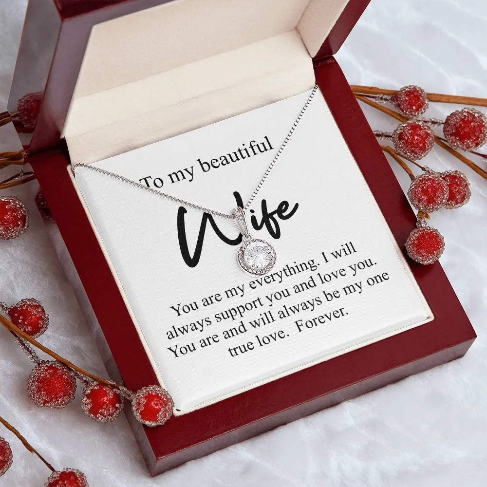 Eternal love pendent To my beautiful wife (With Message Card)