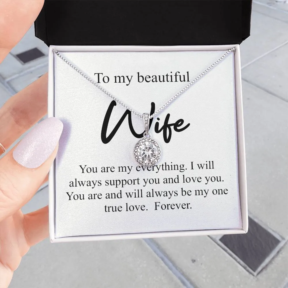 Eternal love pendent To my beautiful wife (With Message Card)