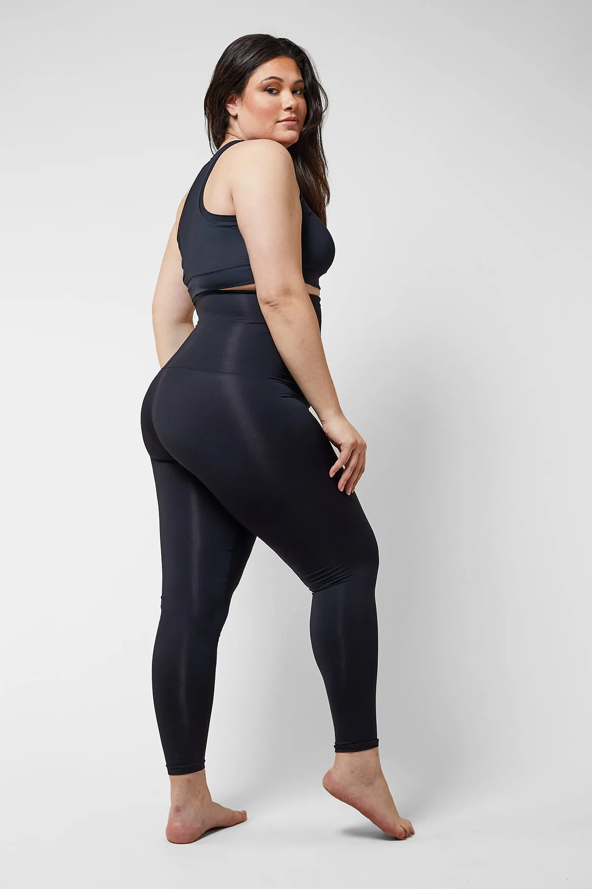 Extra Strong Compression Tummy Control High Waisted Sport Leggings Black