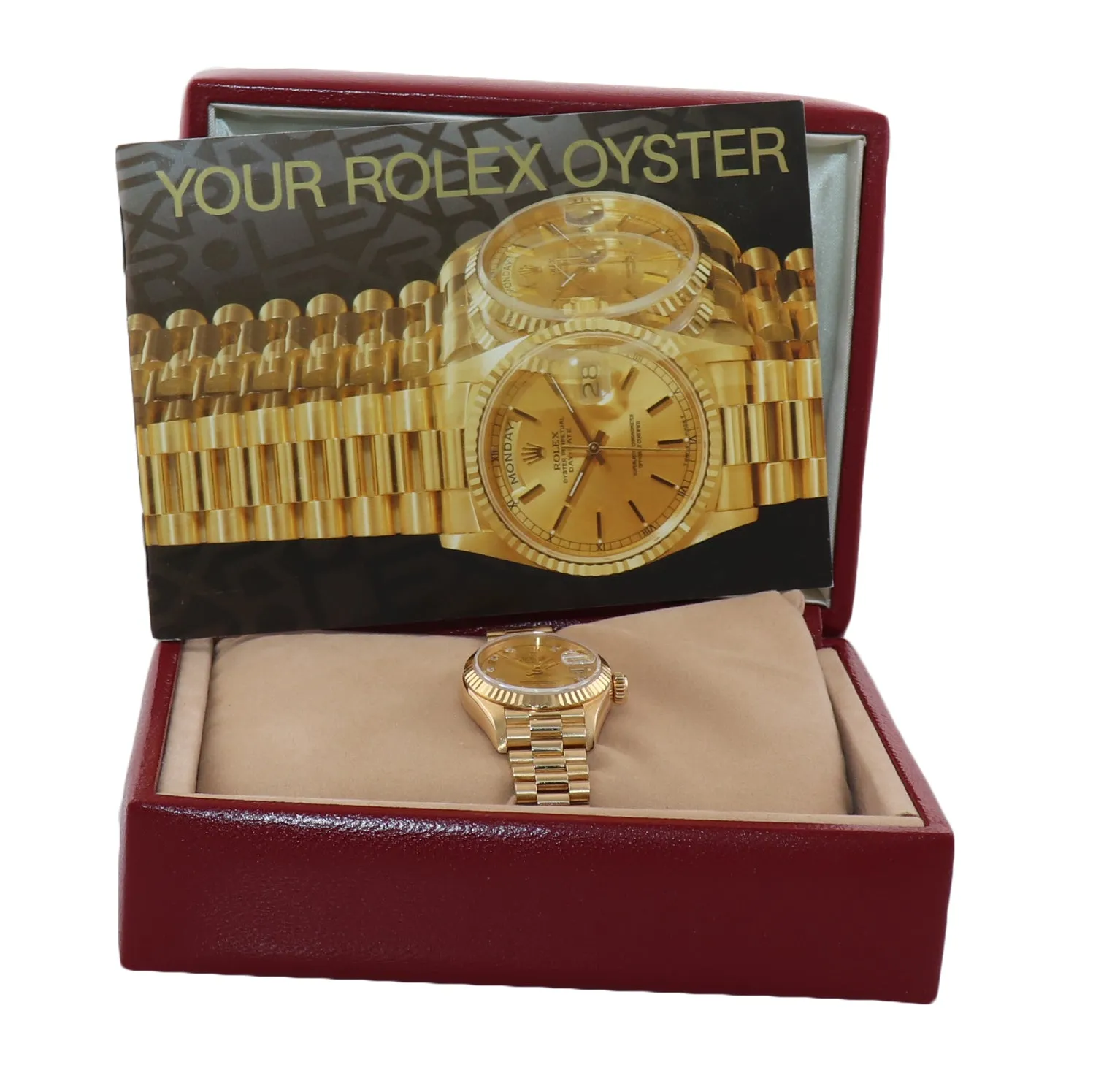 FACTORY Diamonds Ladies Rolex Quickset  President 26mm 69178 Yellow Gold Watch