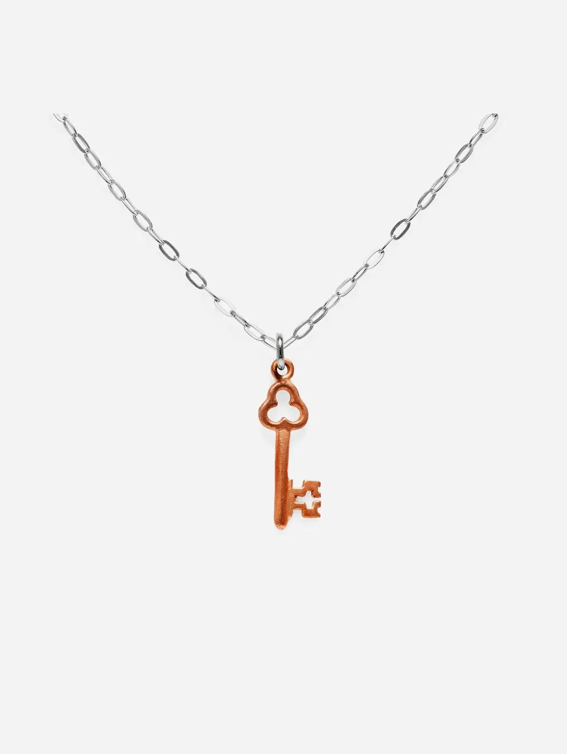 Fairtrade Rose Gold Key Pendant Necklace | 9ct