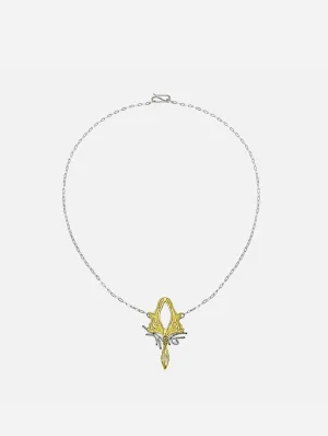 Fairtrade Yellow Gold Magpie Herkimer Necklace | 18ct