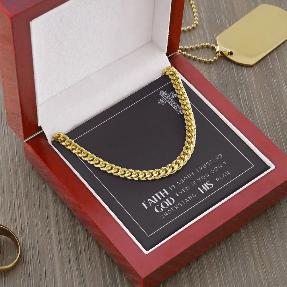 Faith In God Cuban Link Necklace For Men M50