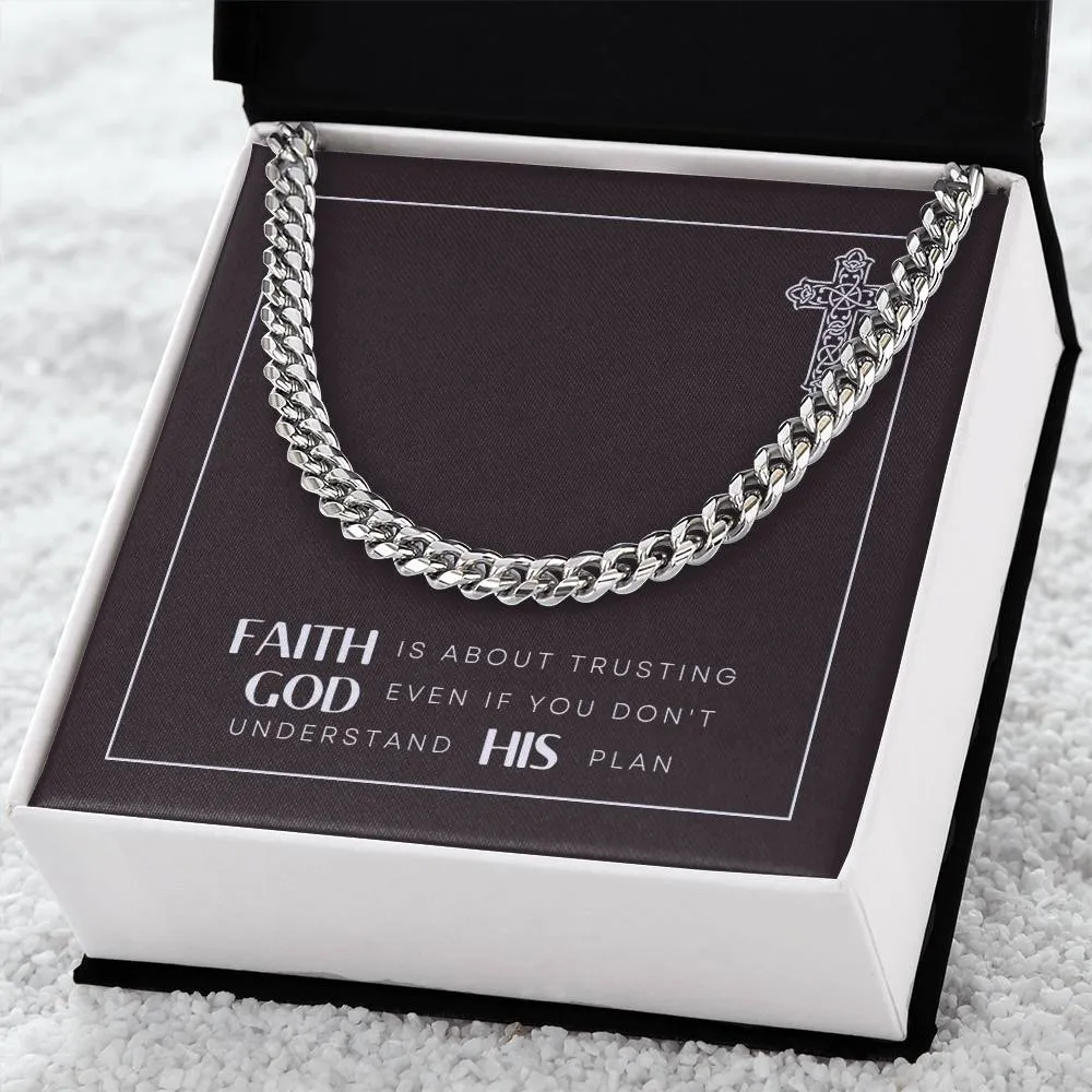 Faith In God Cuban Link Necklace For Men M50