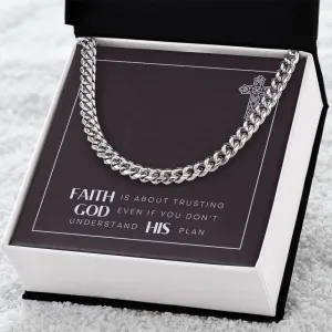 Faith In God Cuban Link Necklace For Men M50