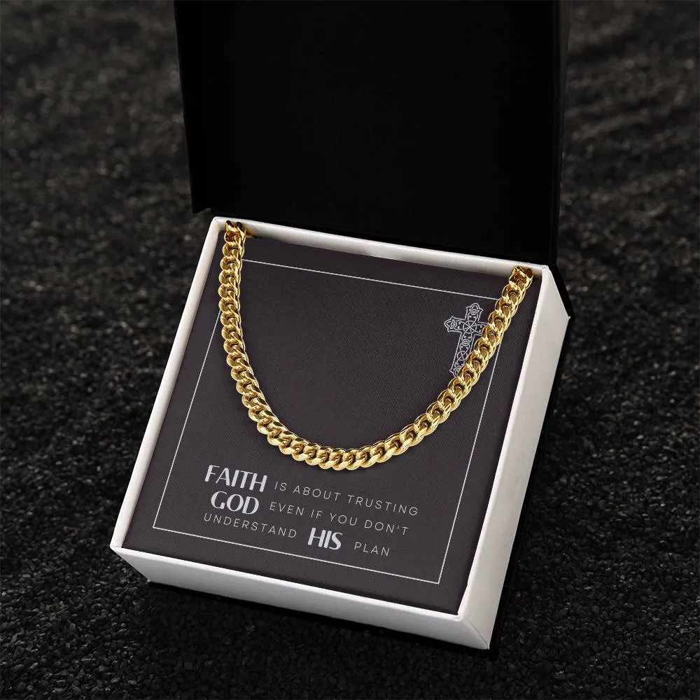 Faith In God Cuban Link Necklace For Men M50