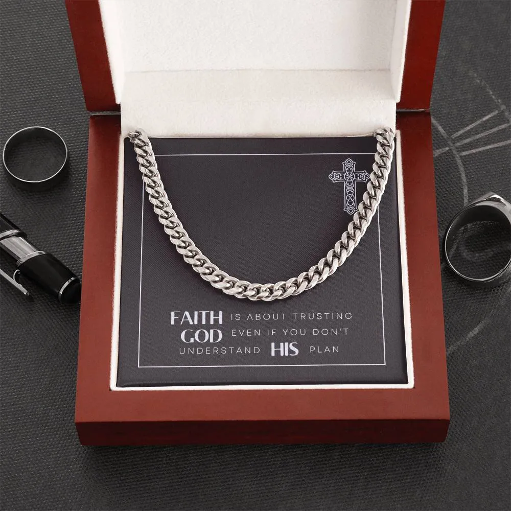Faith In God Cuban Link Necklace For Men M50