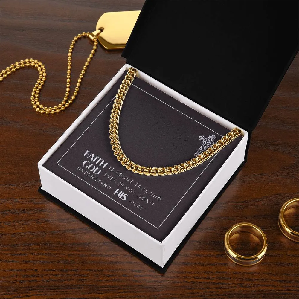Faith In God Cuban Link Necklace For Men M50