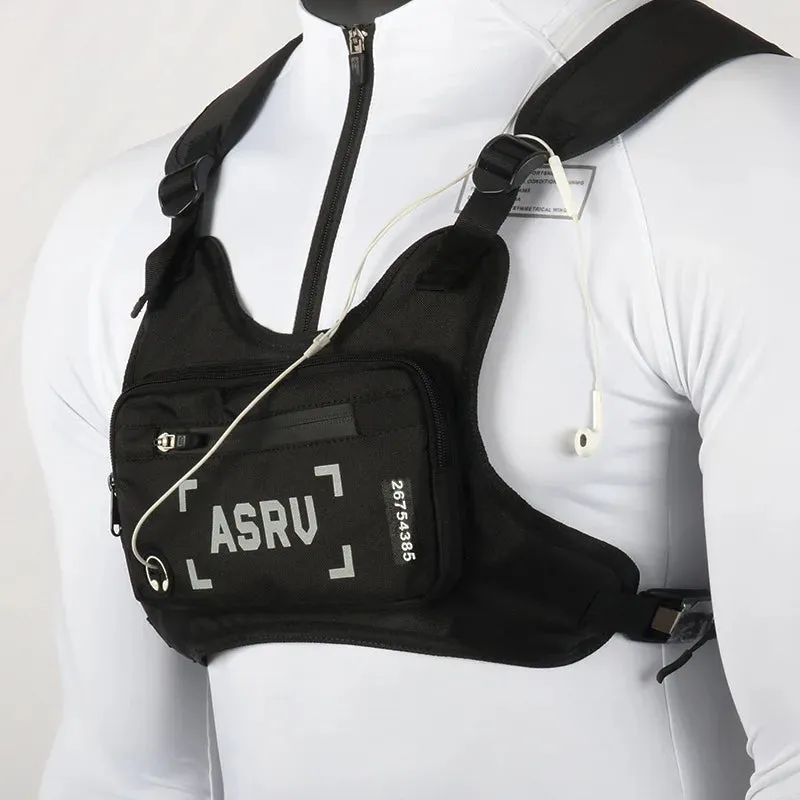 Fashion Chest Rig Bag for Men - Waist Bag Hip Hop Streetwear Functional Chest Mobile Phone Bags - Male Fanny Pack