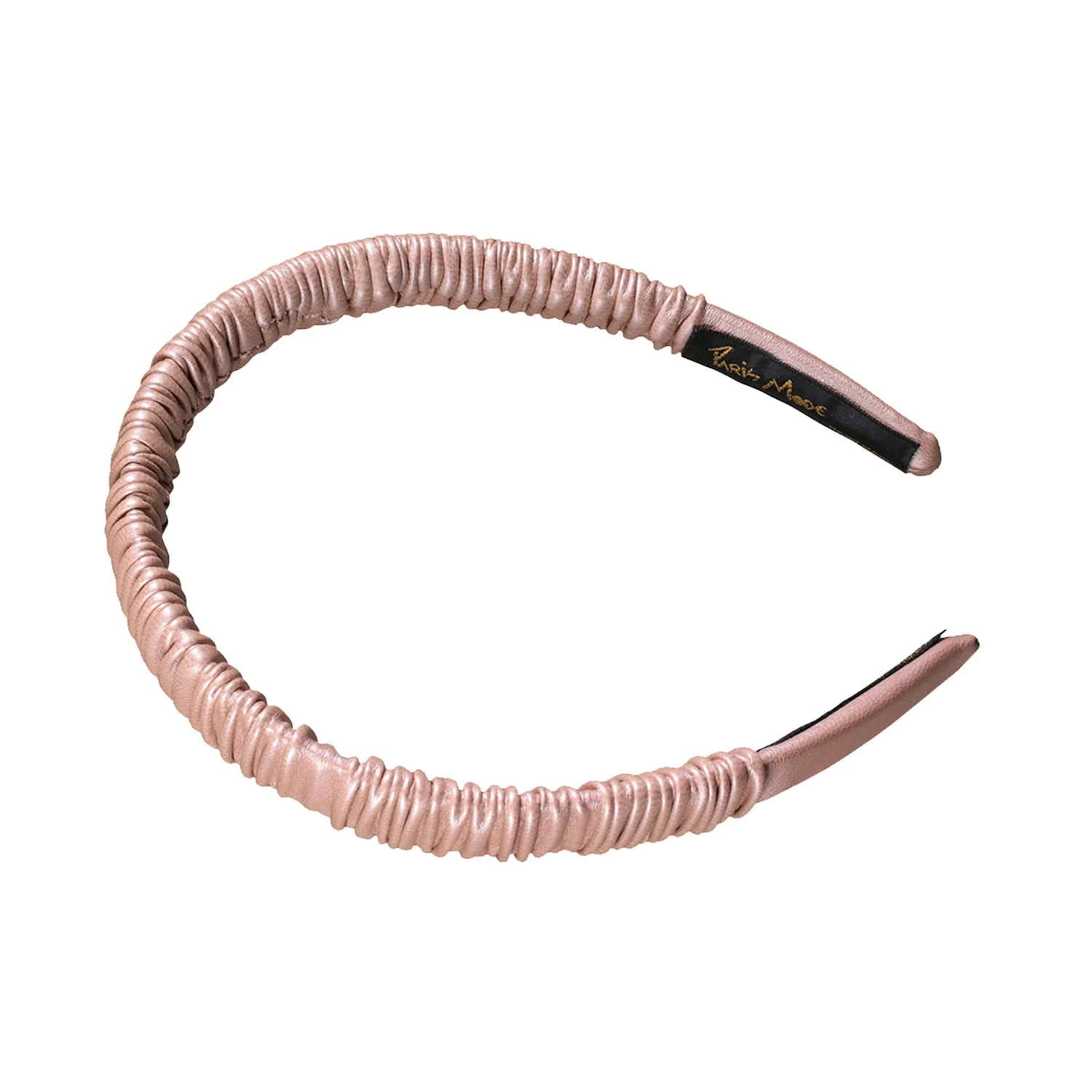 Faux Leather 2 cm Ruffled Nude Headband