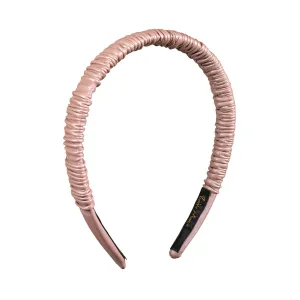Faux Leather 2 cm Ruffled Nude Headband