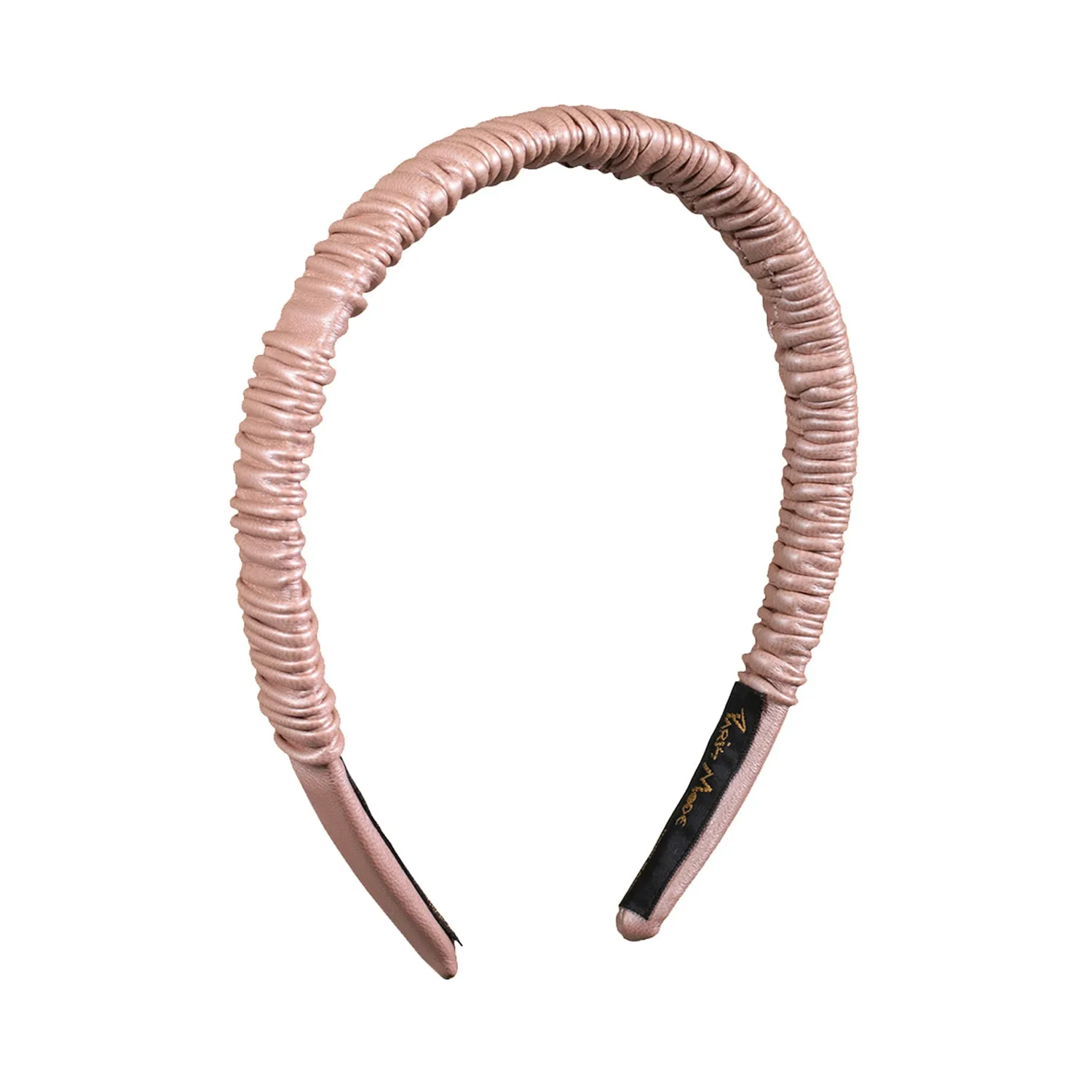 Faux Leather 2 cm Ruffled Nude Headband