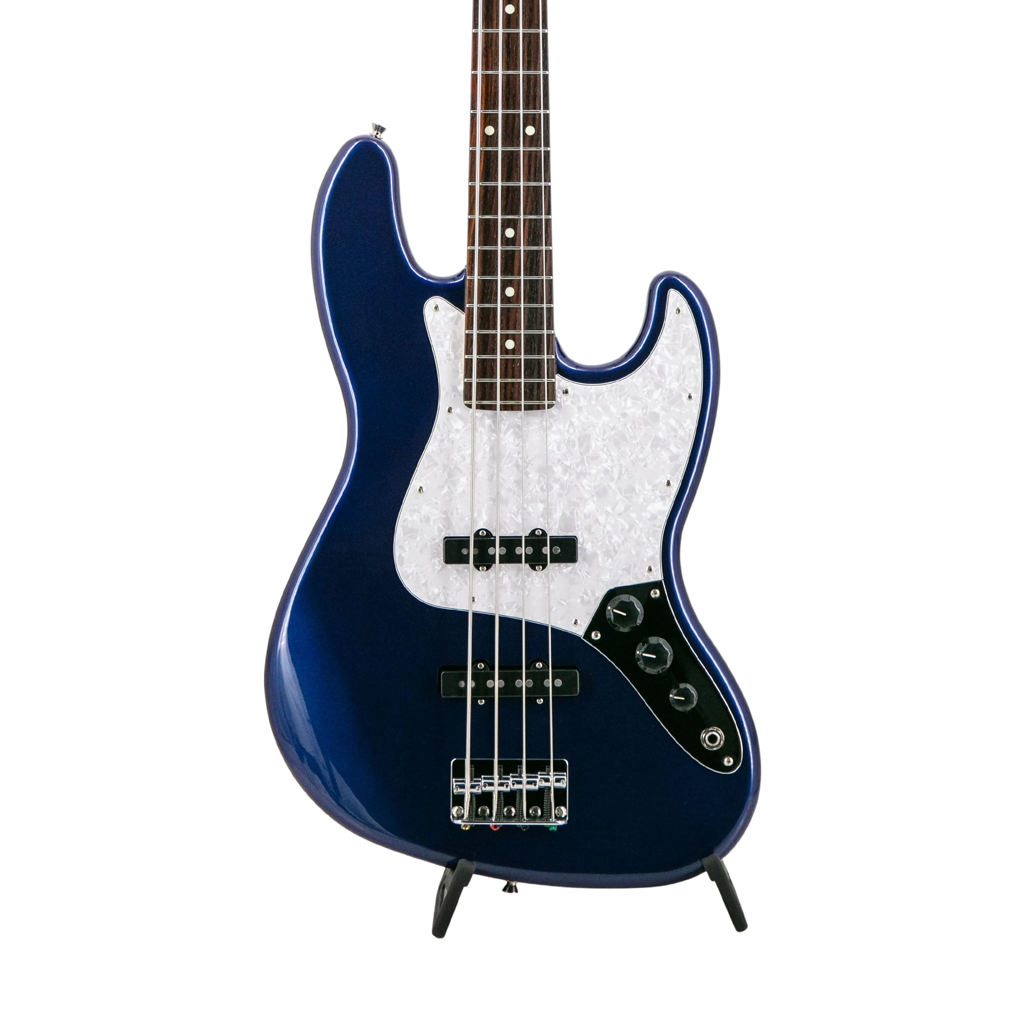 Fender FSR Collection Hybrid II Jazz Bass Guitar, RW FB, Azurite Metallic