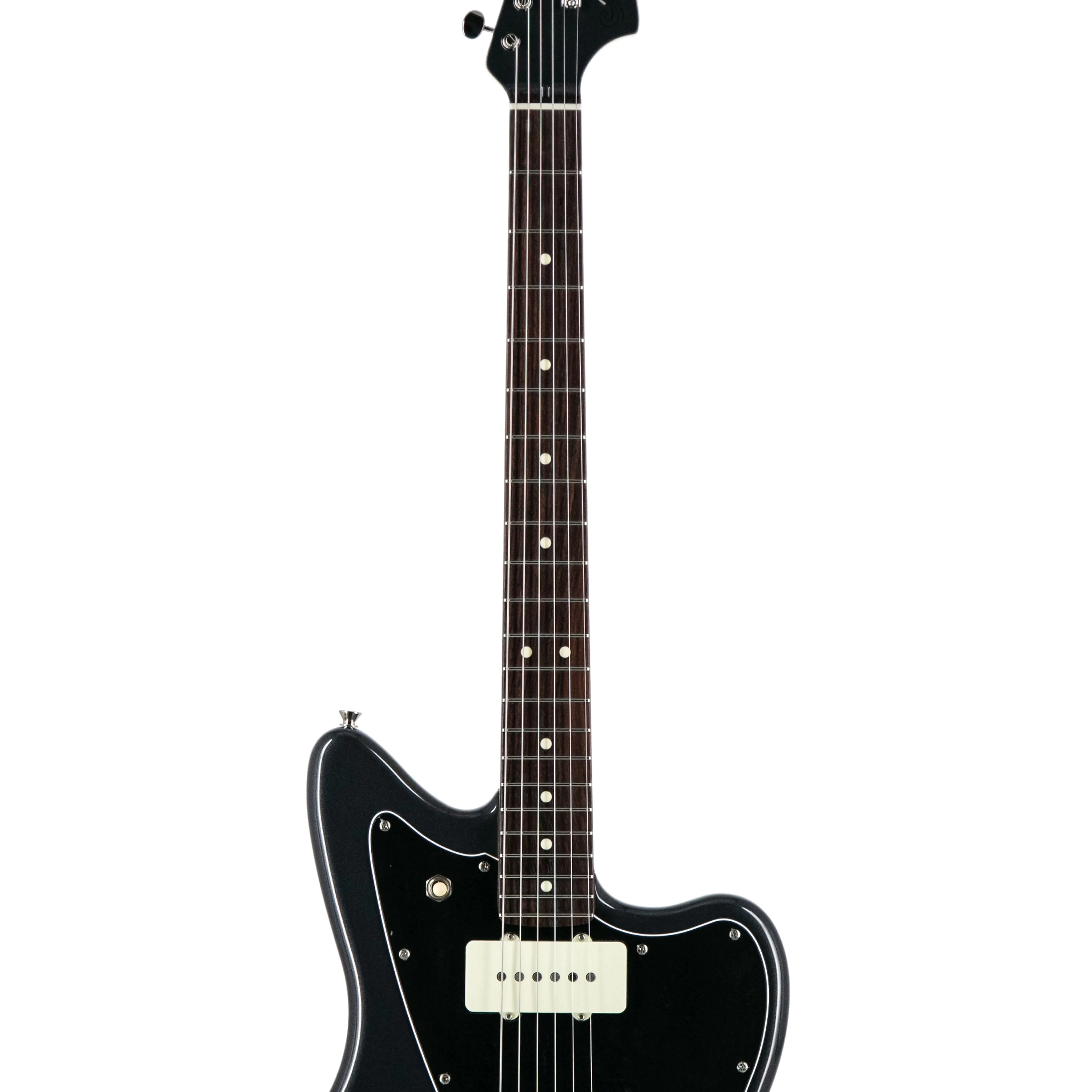 Fender FSR Collection Hybrid II Jazzmaster Electric Guitar, RW FB, Charcoal Frost Metallic