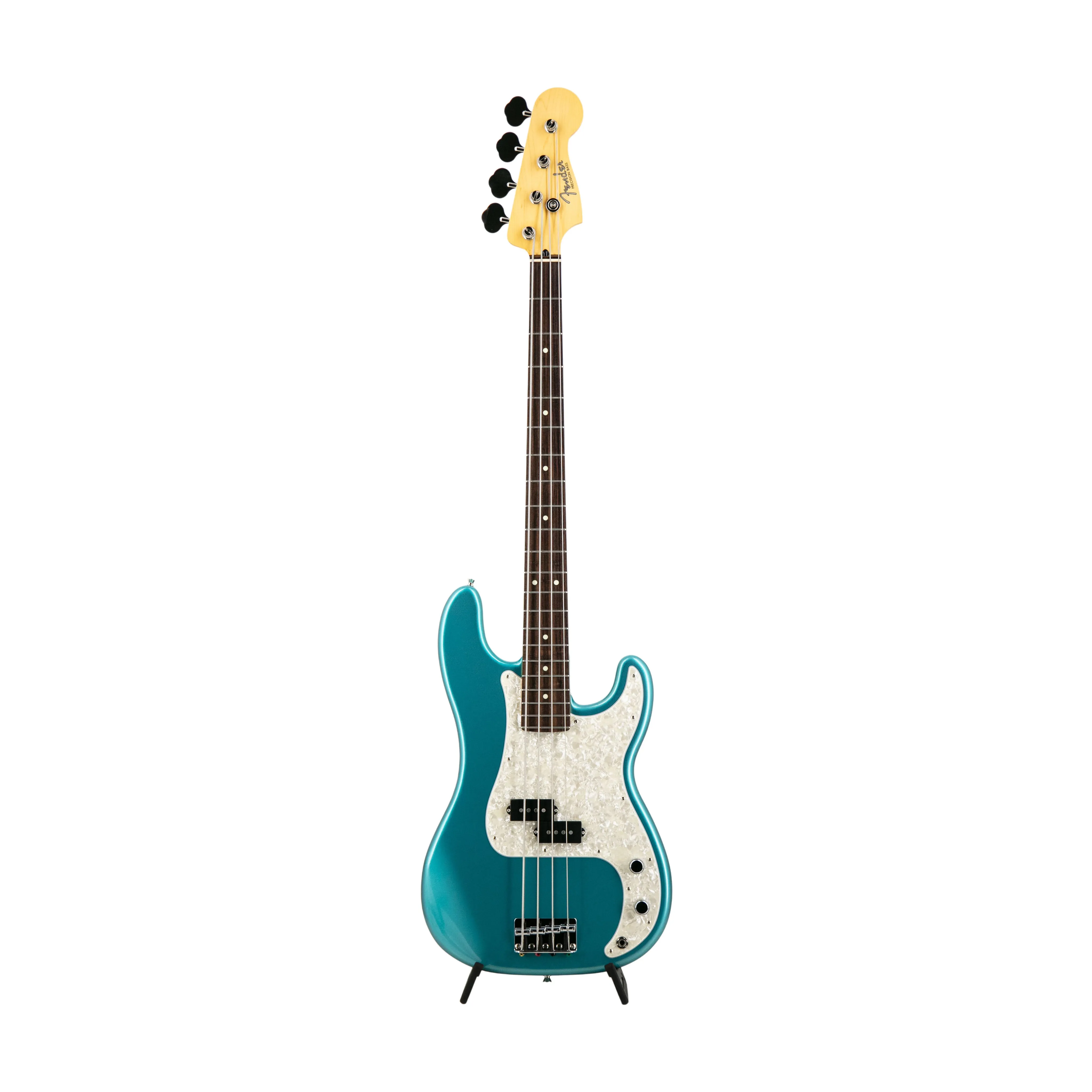 Fender FSR Collection Hybrid II Precision Bass Guitar, RW FB, Teal Green Metallic