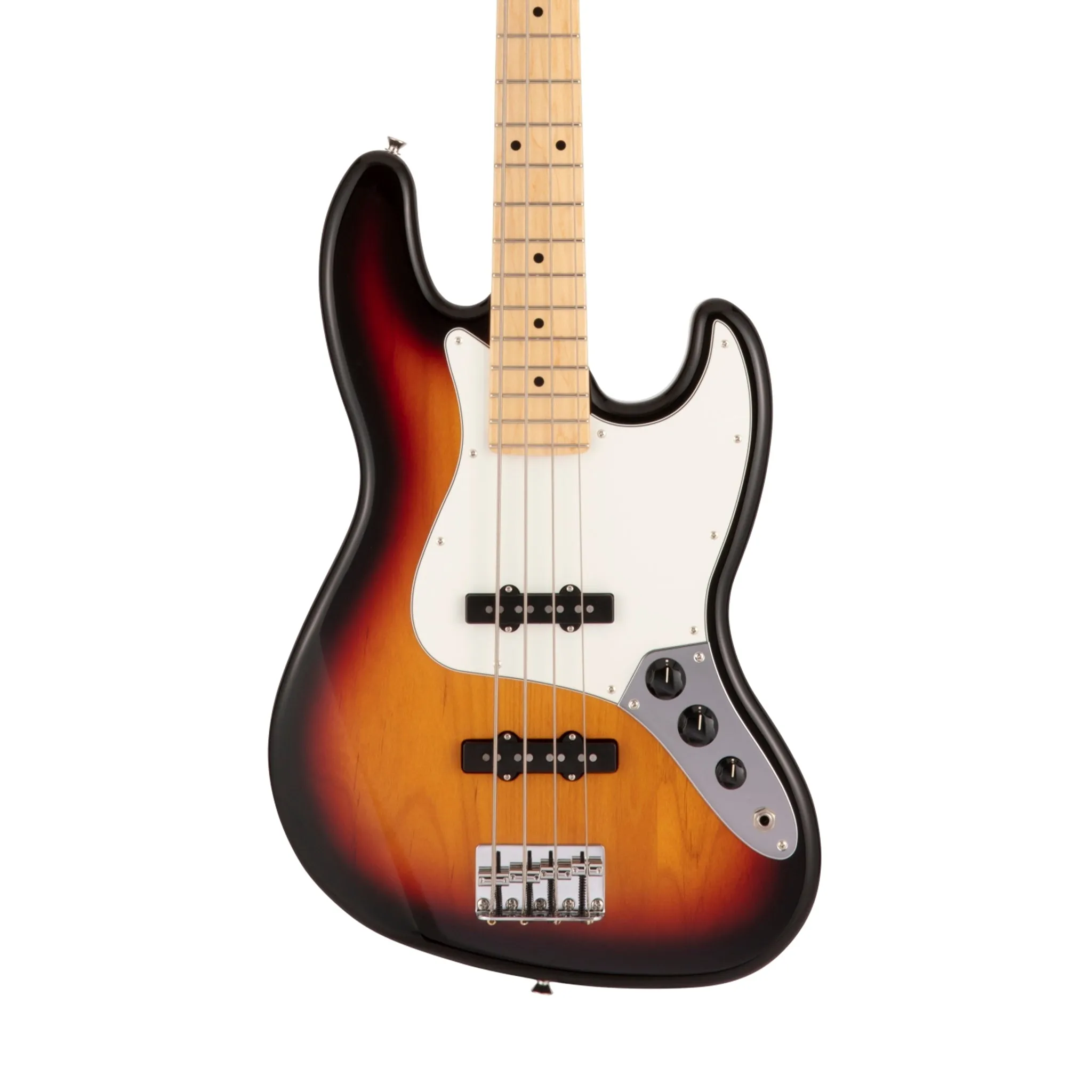 Fender Japan Hybrid II Jazz Bass Guitar, Maple FB, 3-Color Sunburst