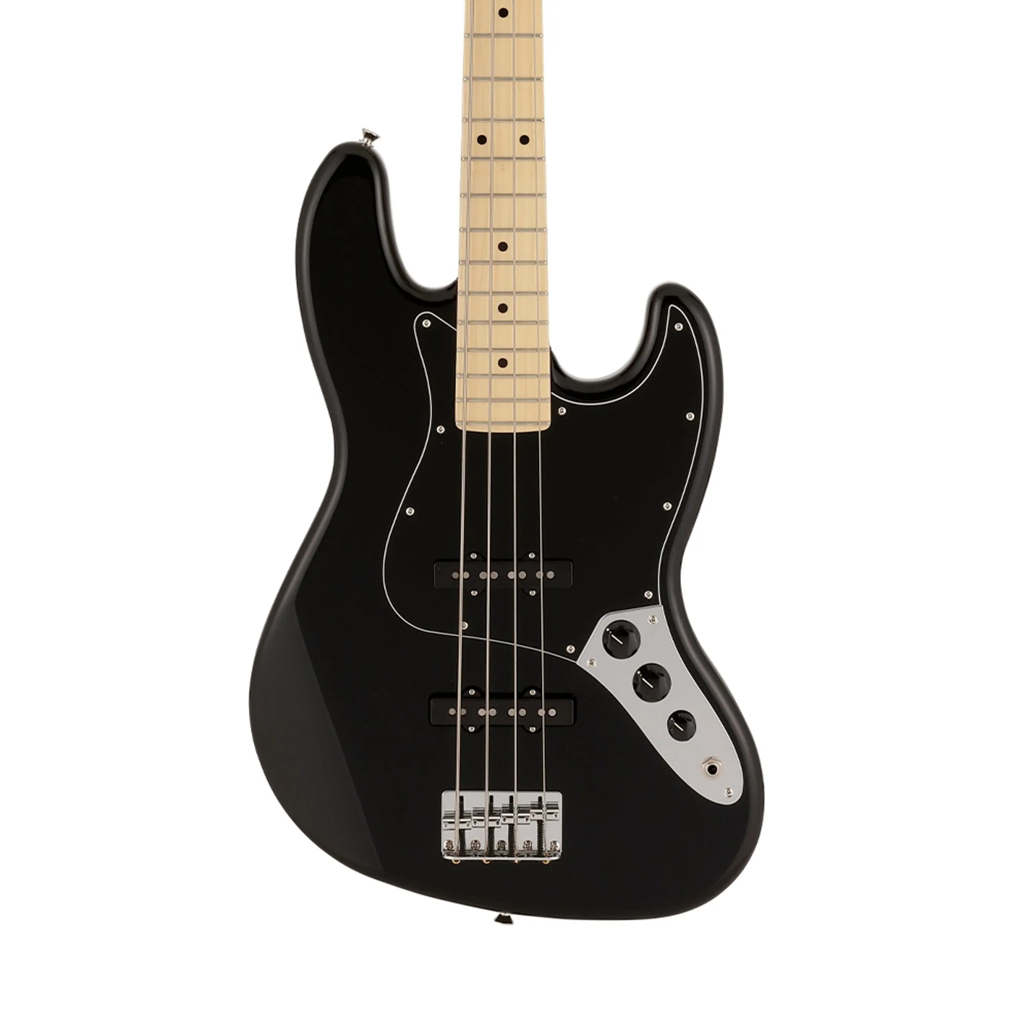 Fender Japan Hybrid II Jazz Bass Guitar, Maple FB, Black