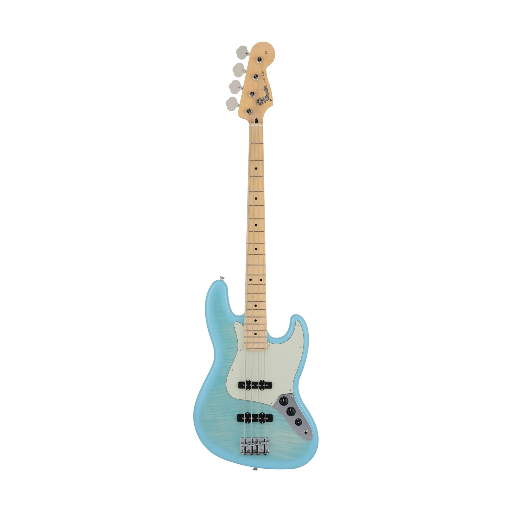 Fender Japan Hybrid II Jazz Bass Guitar, Maple FB, Celeste Blue